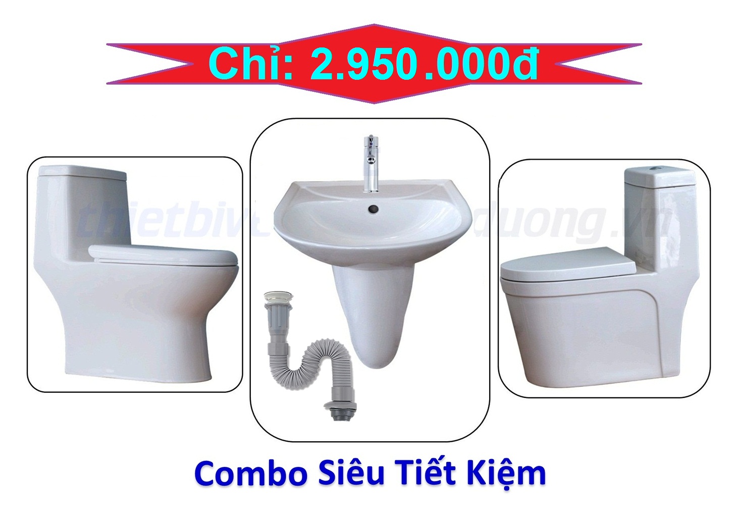 KM06- Combo Bồn cầu - Lavabo Siton Siêu tiết kiệm